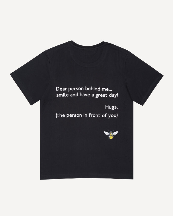 T`Shirt Man Black "DEAR PERSON" Printed on the back